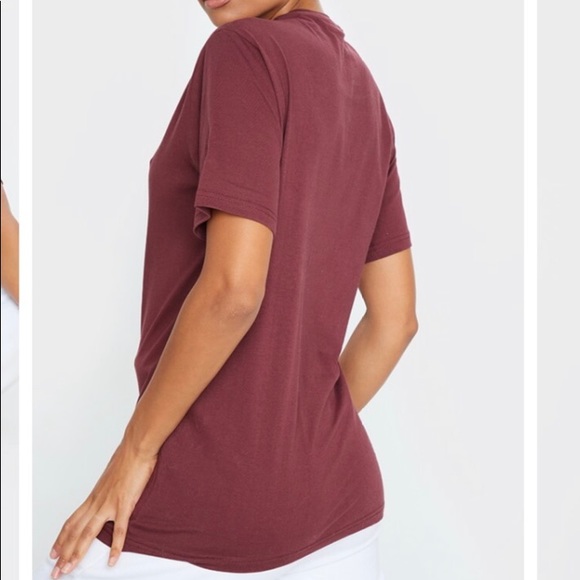 NEW PLT Pretty Little Thing - Rust Embroidered T-Shirt - MEDIUM - Picture 4 of 12